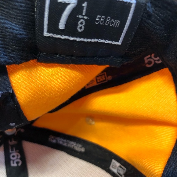 Pittsburgh Pirates New Era 59FIFTY Fitted Hat - Gold Black 7 1/8 MLB Wool - Picture 11 of 15